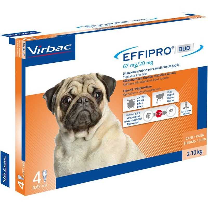 Effipro Duo Cane Spot-On 67 mg 2-10 kg 4 Pipette