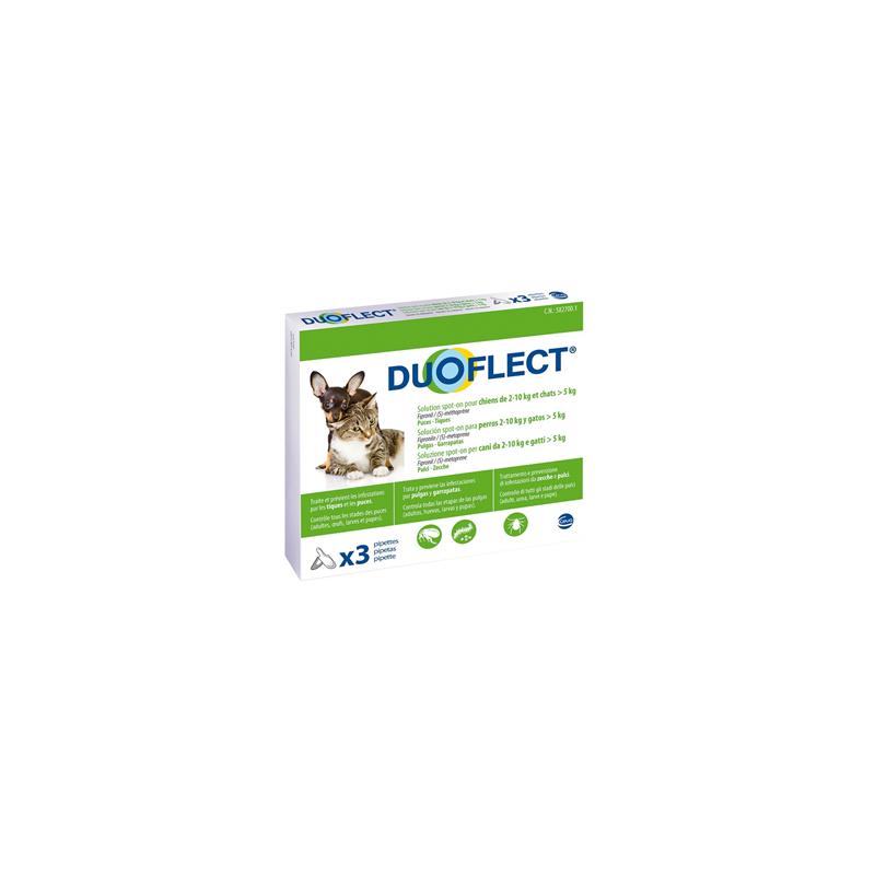 Ceva Duoflect Cani 2-10 kg Gatti maggiore di 5 kg 3 pipette | FarmaPet