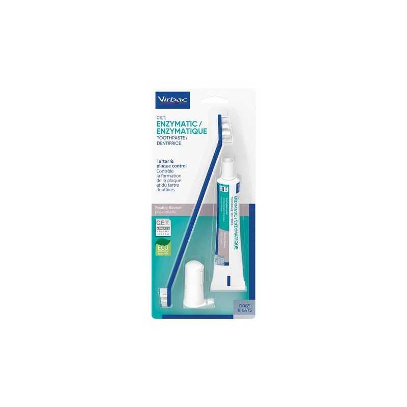 Virbac Kit Dentifricio Enzimatico + Spazzolino Per Cani E Gatti