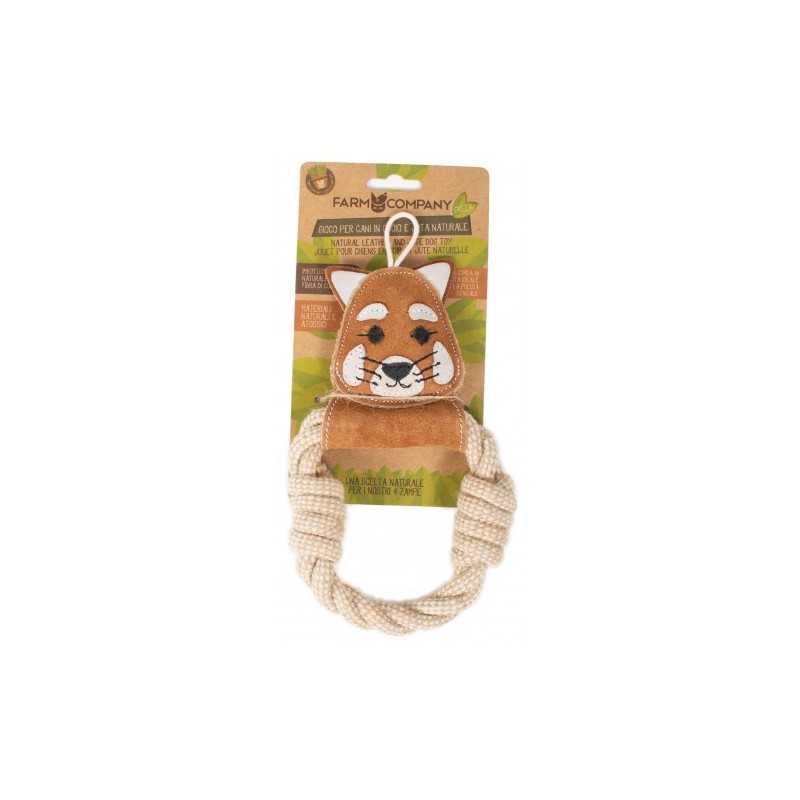 Gioco Panda Rosso In Cuoio E Juta Farm Company Green 25 cm