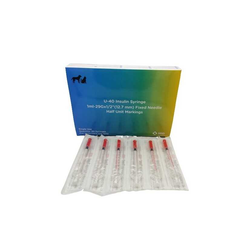 MSD Siringhe Insulina Uso Veterinario 40UI/ML 30 Pezzi