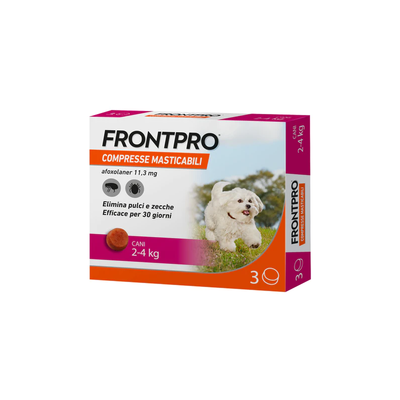 Frontpro 11,3 mg 3 compresse masticabili per cani 2-4 kg