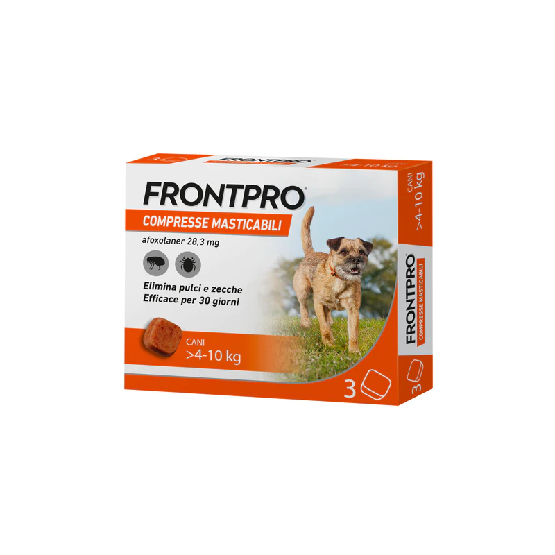 Frontpro 28,3 mg 3 compresse masticabili per cani 4-10 kg