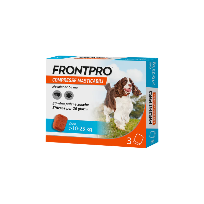 Frontpro 68,0 mg 3 compresse masticabili per cani 10-25 kg