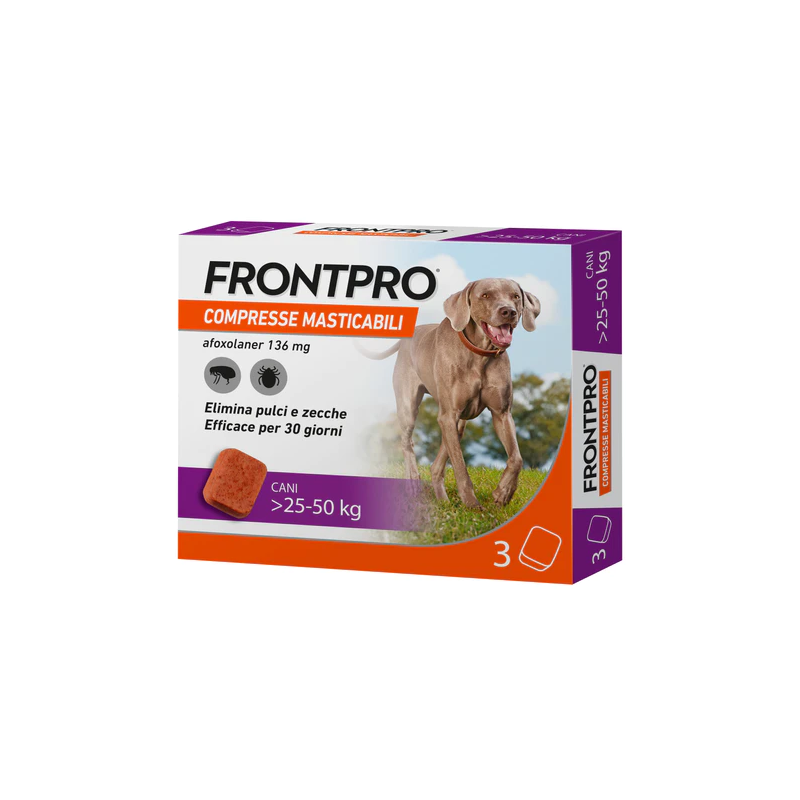 Frontpro 136 mg 3 compresse masticabili per cani 25-50 kg