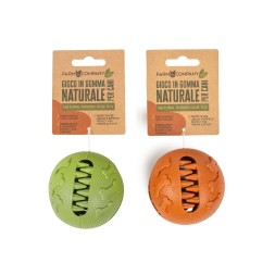 Gioco Palla Portasnack In Gomma Naturale Farm Company Green 7,5 cm