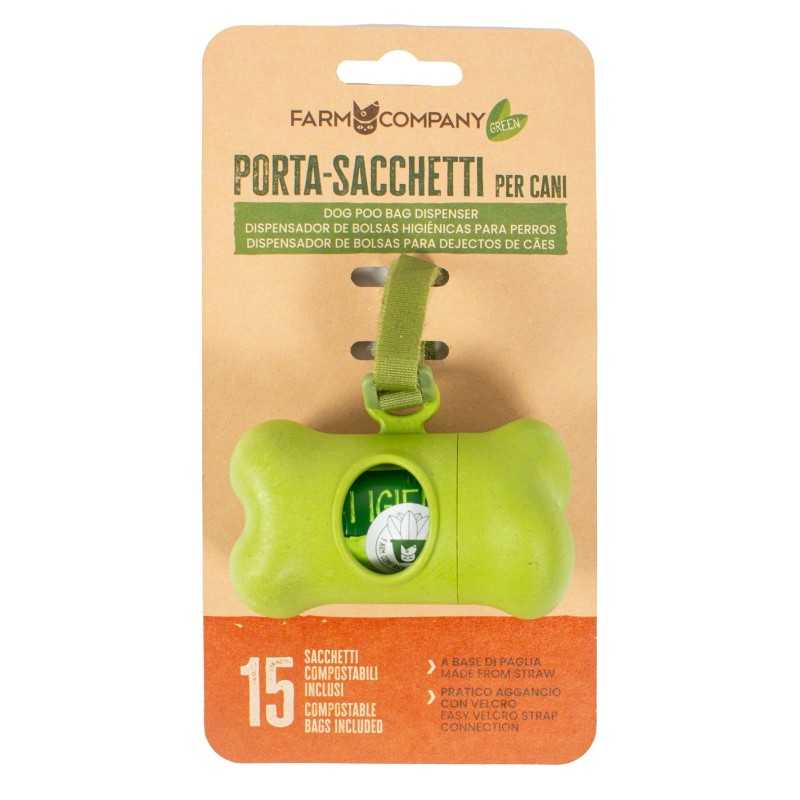 Porta Sacchetti Biodegradabile Con Sacchetti Compostabili Farm Company Green