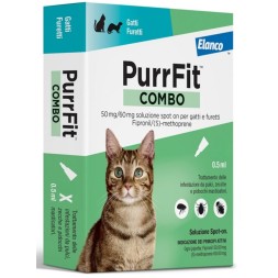 Purrfit Combo 3 Pipette 50 Mg/60 Mg Soluzione Spot-On Per Gatti E Furetti