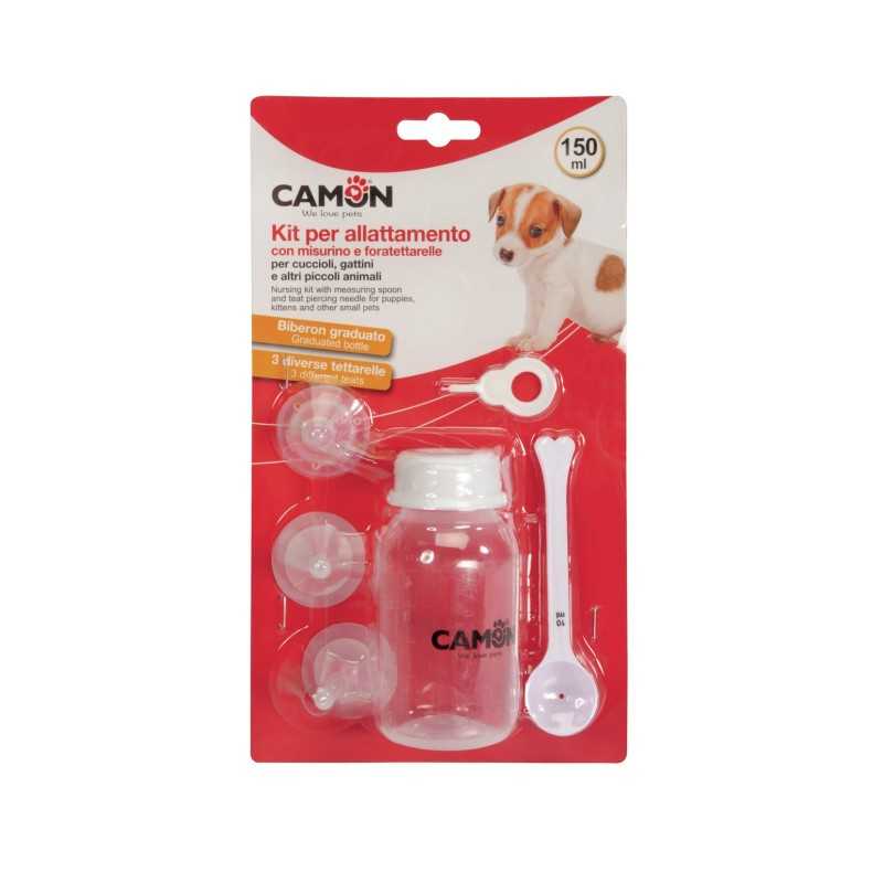 Set Biberon Con Misurino, Foratettarelle E Tettarelle Di Ricambio Per Cani E Gatti 150 ml